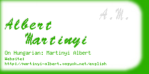 albert martinyi business card